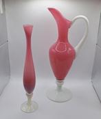 Vaas - Opaline glas - Waterkan en soliflorenvaas, Antiek en Kunst