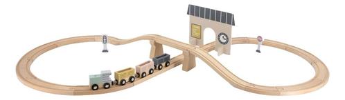 Tryco Houten Treinbaanset - Basis TR-353076, Kinderen en Baby's, Speelgoed | Houten speelgoed, Nieuw, Verzenden