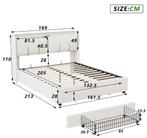 Tweepersoonsbed 160x200 cm met opbergruimte LED en USB, Huis en Inrichting, Slaapkamer | Bedden, Verzenden, Nieuw