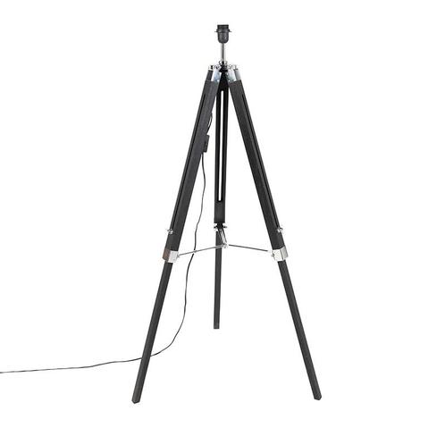 Landelijke vloerlamp zwart zonder kap - Tripod, Huis en Inrichting, Lampen | Vloerlampen, Nieuw, Overige materialen, 100 tot 150 cm