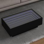 vidaXL Salontafel met LED 90x50x30 cm bewerkt hout zwart, Verzenden, Nieuw, Overige houtsoorten, 50 tot 100 cm