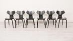 6  Deense zwarte eetkamerstoelen Fritz Hansen Grand Prix, Vijf, Zes of meer stoelen, Ophalen of Verzenden, Deens Design, Scandinavisch design 