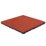 Rubber tegel met EPDM toplaag - 50 x 50 cm - 45 mm - Rood, Tuin en Terras, Tegels en Klinkers, Verzenden, Nieuw
