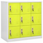 vidaXL Lockerkast 90x45x92,5 cm staal lichtgrijs en groen, Verzenden, Nieuw