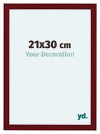 Fotolijst 21x30 cm - Wijnrood Geveegd - MDF - Como, Huis en Inrichting, Woonaccessoires | Lijsten, Verzenden, Nieuw
