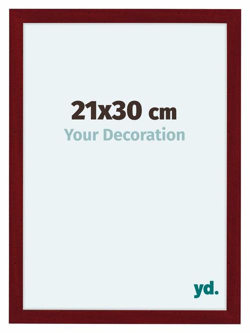 Fotolijst 21x30 cm - Wijnrood Geveegd - MDF - Como, Huis en Inrichting, Woonaccessoires | Lijsten, Nieuw, Verzenden