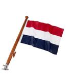 Teak Houten Vlaggenstok 75 cm Compleet met Houder en Nederla, Diversen, Vlaggen en Wimpels, Ophalen of Verzenden, Nieuw
