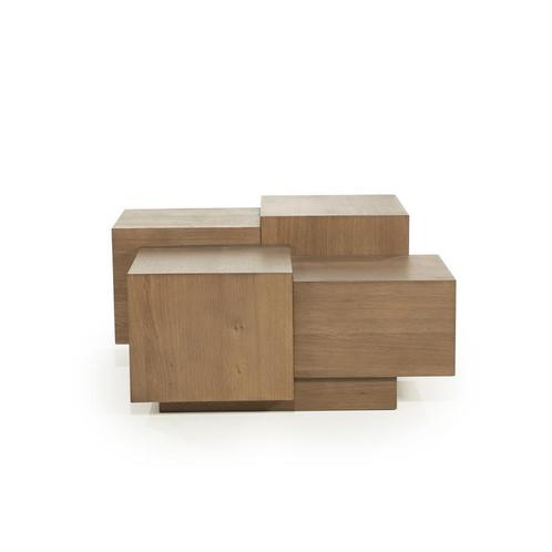 Salontafel Quinten vierkant - bruin, Huis en Inrichting, Tafels | Salontafels, Nieuw, Ophalen of Verzenden