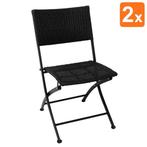Opklapbare Stoelen | Rotan/Staal | Black | In-/Outdoor | 2, Verzenden, Nieuw in verpakking