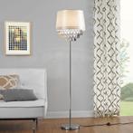 Staande lamp Royality met kristallen 165 cm E27 wit en chroo, Huis en Inrichting, Lampen | Vloerlampen, Nieuw, Verzenden