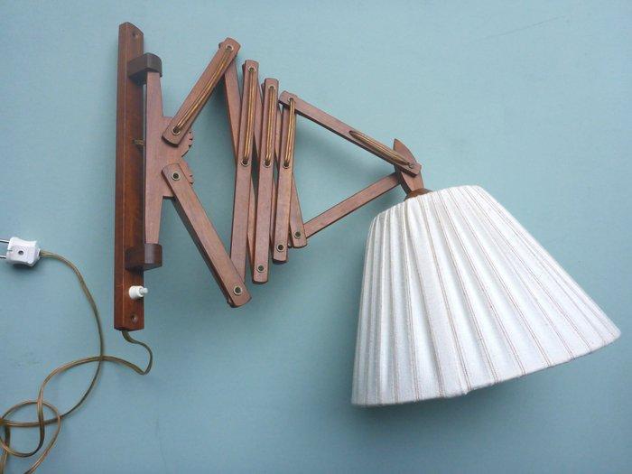 TWJ Zweers - Wandlamp - Teak - Schaarlamp Wandlamp, Antiek en Kunst, Antiek | Lampen