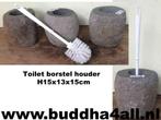Riviersteen wc-borstel houder, natuursteen wc borstel houder, Ophalen of Verzenden, Nieuw, Grijs, Overige typen