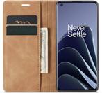 ProGuard OnePlus 10 Pro Wallet Hoesje Vintage Leder Beige, Verzenden, Nieuw, Hoesje of Tasje