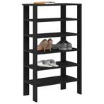 vidaXL Schoenenrek 61x32x105 cm bewerkt hout zwart, Verzenden, Nieuw