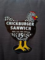 Chicken Sanwich emaille bord Kip - Emaille bord - Emaille, Antiek en Kunst