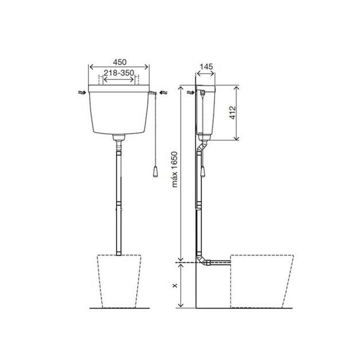 Reservoir Xellanz Geno Hooghangend Kunststof Wit, Huis en Inrichting, Badkamer | Badtextiel en Accessoires, Ophalen of Verzenden