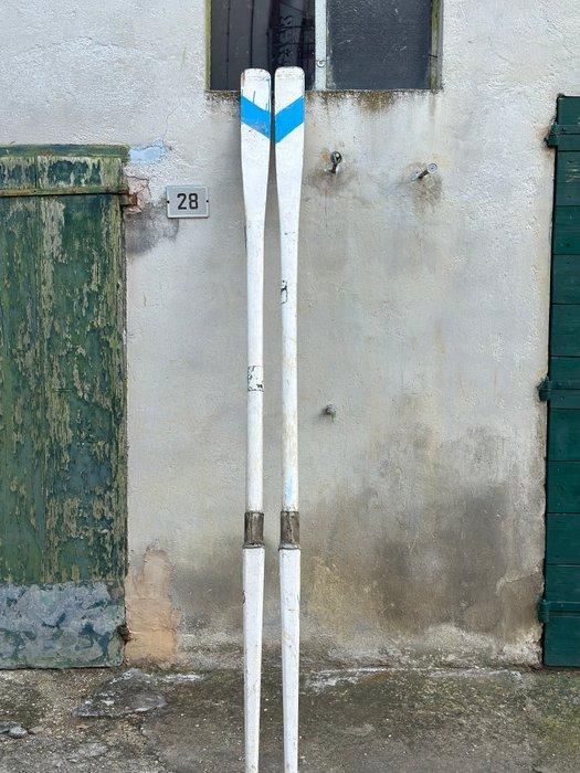 Roeispanen en peddels (2) - Hout, Messing - Remi da, Antiek en Kunst, Curiosa en Brocante