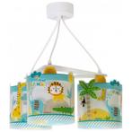 Hanglamp met 3 kapjes en veelkleurige jungle dieren, Kinderen en Baby's, Kinderkamer | Inrichting en Decoratie, Ophalen of Verzenden