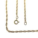 Gouden Singapore schakel ketting | 52 cm (vaste hanger), Sieraden, Tassen en Uiterlijk, Kettingen, Ophalen of Verzenden, Gebruikt