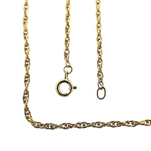 Gouden Singapore schakel ketting | 52 cm (vaste hanger), Sieraden, Tassen en Uiterlijk, Kettingen, Overige kleuren, Gebruikt, Goud
