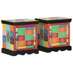 vidaXL Nachtkastje 2 st 40x35x45 cm massief mangohout mango, Verzenden, Nieuw, Hout