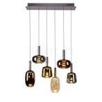 PAUL NEUHAUS Irides Hanglamp LED 6-lichts - lineair, meerkle, Huis en Inrichting, Lampen | Hanglampen, Verzenden, Nieuw, Glas