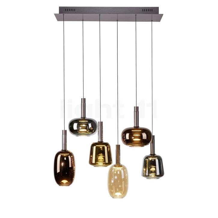 PAUL NEUHAUS Irides Hanglamp LED 6-lichts - lineair, meerkle, Huis en Inrichting, Lampen | Hanglampen, Nieuw, Glas, Verzenden