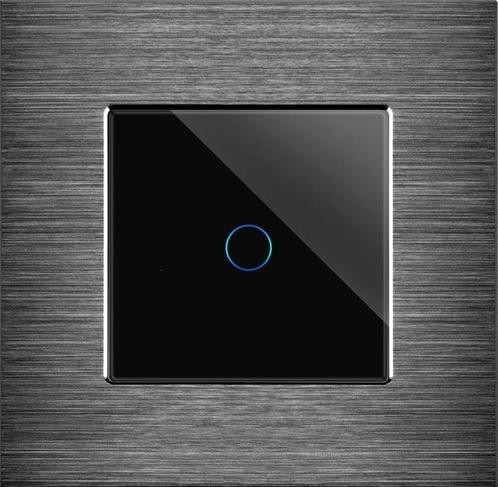 TOUCH SCHAKELAAR | ALUMINIUM | ZWART | DIMMER | WIFI + RF, Doe-het-zelf en Verbouw, Elektra en Kabels, Ophalen of Verzenden