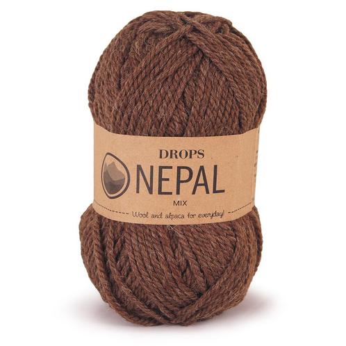 DROPS Nepal Mix - 0612 bruin - Wol Garen, Hobby en Vrije tijd, Breien en Haken, Ophalen of Verzenden