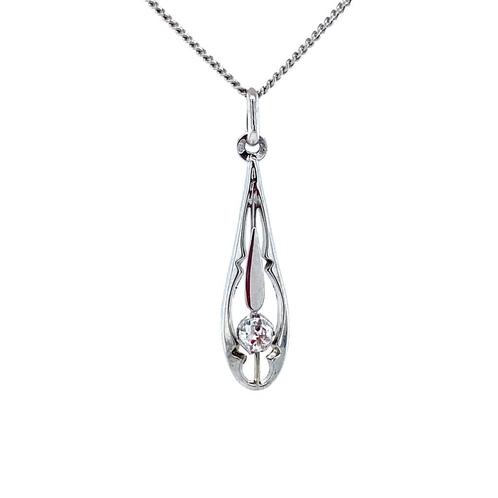 Witgouden hanger met diamant 14 krt, Sieraden, Tassen en Uiterlijk, Kettinghangers, Nieuw, Ophalen of Verzenden