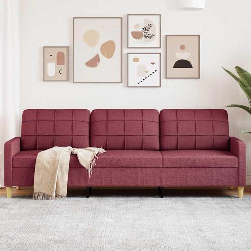 vidaXL Driezitsbank 210 cm stof wijnrood, Huis en Inrichting, Banken | Bankstellen, Nieuw, Stof, Driepersoons, Verzenden