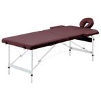 vidaXL Massagetafel inklapbaar 2 zones aluminum wijnpaars, Verzenden, Nieuw