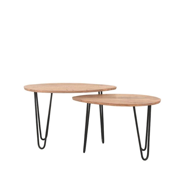 LABEL51 Salontafel Frisk - Rough - Mangohout - 68 cm -, Huis en Inrichting, Tafels | Salontafels, Nieuw, Ophalen of Verzenden