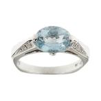 DonnaOro - Statement ring - 18 karaat Witgoud Aquamarijn -, Sieraden, Tassen en Uiterlijk, Antieke sieraden