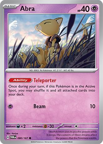 Abra 080/167 reverse holo Twilight Masquerade, Hobby en Vrije tijd, Verzamelkaartspellen | Pokémon, Losse kaart, Nieuw, Foil, Ophalen of Verzenden