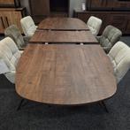 Tafel uitschuifbaar melamine 200/250/100 dark mango, Huis en Inrichting, Tafels | Eettafels, Ophalen, Kunststof, 100 tot 150 cm