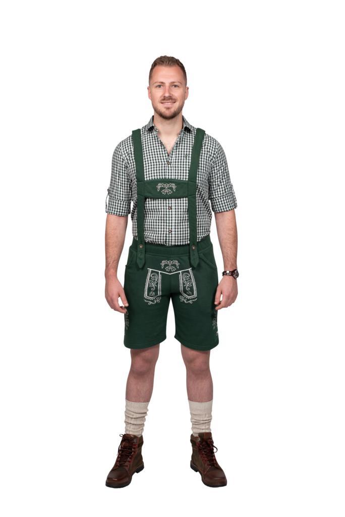 Trachtenhosen mit Aufdruck, grün, Hobby en Vrije tijd, Feestartikelen, Nieuw, Verzenden