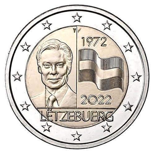Luxemburg 2 Euro Vlag 2022 UNC, Postzegels en Munten, Munten | Europa | Euromunten, Verzenden