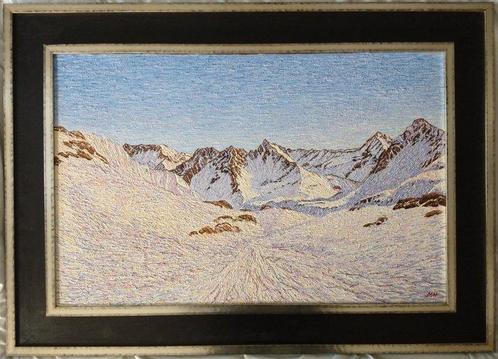Franse school (XX) - Winters impressionistisch berglandschap, Antiek en Kunst, Kunst | Schilderijen | Klassiek