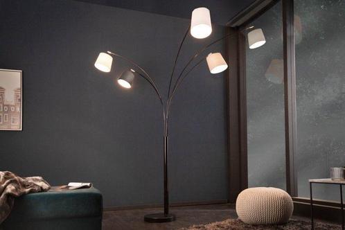Design booglamp LEVELS 205cm zwartgrijs 5 linnen tinten, Huis en Inrichting, Lampen | Vloerlampen, Ophalen of Verzenden