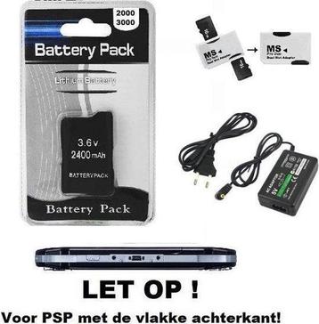 PSP 2000 / 3000 STARTSET 1x batterij + oplader + kaart beschikbaar voor biedingen