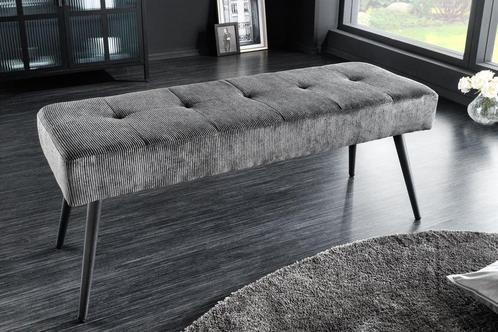 Design bank BOUTIQUE 100cm donkergrijs koord zwart metalen, Huis en Inrichting, Banken | Bankstellen, Ophalen of Verzenden