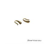 925 zilveren mini teardrop oorhangers gold plated, Verzenden, Nieuw, Zilver