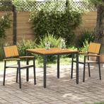 vidaXL 3-delige tuinset met een massief acacia eettafel en, Verzenden, Nieuw