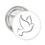 Vredes button of (kleding)magneet Peace Duif, Hobby en Vrije tijd, Verzenden, Nieuw, Feestartikel, Oranje of Koningsdag