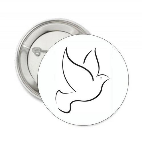 Vredes button of (kleding)magneet Peace Duif, Hobby en Vrije tijd, Feestartikelen, Oranje of Koningsdag, Nieuw, Feestartikel, Verzenden
