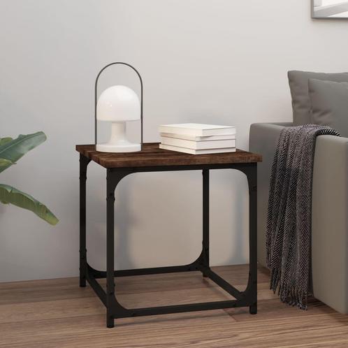 vidaXL Salontafel 40x40x40 cm bewerkt hout gerookt, Huis en Inrichting, Tafels | Salontafels, 50 tot 100 cm, Nieuw, Overige houtsoorten