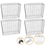 Schanskorf muur - Set: 4 - Afmetingen: 100x30x80 cm - Gabion, Tuin en Terras, Verzenden, Nieuw