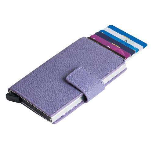 Figuretta Leren RFID Compact Cardprotector Unisex - Paars, Sieraden, Tassen en Uiterlijk, Portemonnees, Verzenden