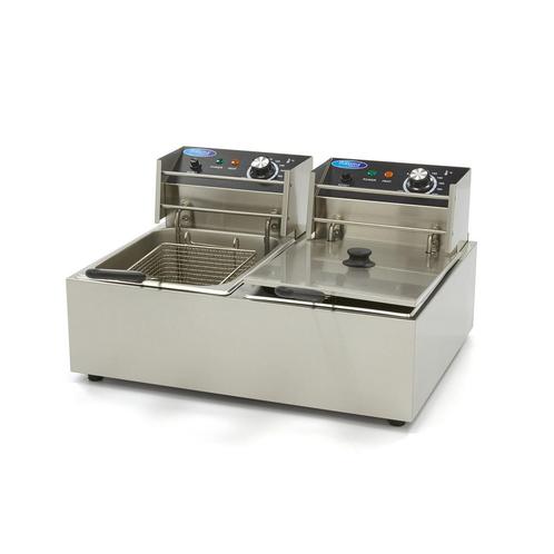 Frituurpan - 2x 6 L - 2 Manden - tot 2,4 Kg Frites, Witgoed en Apparatuur, Frituurpannen, Nieuw, Duo-friteuse, 4 liter of meer